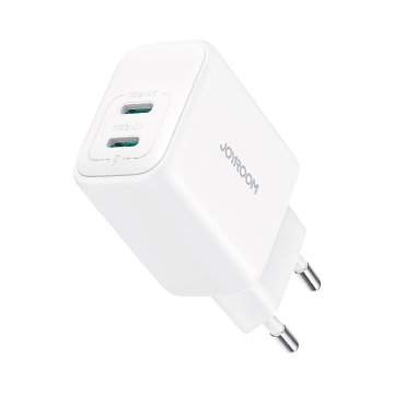 Joyroom Mrežni polnilnik 2x USB-C 20 W PD QC 3.0 – bel