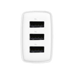 BASEUS Mrežni polnilnik Compact 3x USB 17W bel