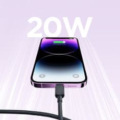 Joyroom Kabel Multi-Color Series A14 USB-C - iPhone Lightning 20 W 1,2 m - črn