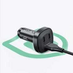 AceFast Avtomobilski polnilnik 66 W 2x USB-C USB Power Delivery QC 4.0 črn