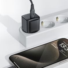 AceFast Mini omrežni polnilnik GaN PD 30 W USB-C črn
