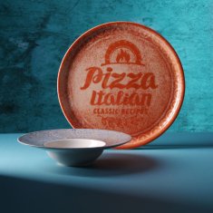 Duralex Pizza krožnik iz porcelana Recipe Collection Brick Red premer 33 cm - set 6 kosov