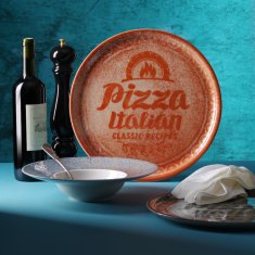 Duralex Pizza krožnik iz porcelana Recipe Collection Brick Red premer 33 cm - set 6 kosov
