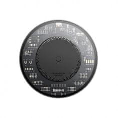 BASEUS Indukcijski magnetni polnilnik za telefon 15 W + kabel USB-C 1 m, črn