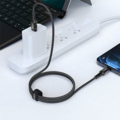 AceFast MFI kabel za iPhone USB-C - Lightning 30W 3A 1,2 m črn