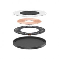 BASEUS Indukcijski magnetni polnilnik za telefon 15 W + kabel USB-C 1 m, črn