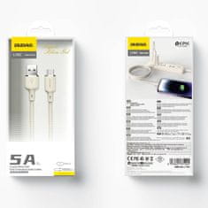 DUDAO Ojačeni kabel SR USB-A - USB-C 5A 1 m, bež