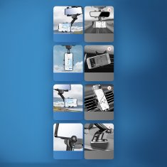 HURTEL Držalo za telefon za avto na vzvratno ogledalo, ročaj 18 cm – črno