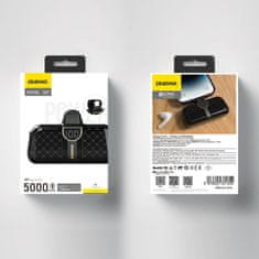 DUDAO Mini powerbank 5000mAh za telefon iPhone Lightning in USB-C - črn