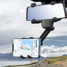 HURTEL Držalo za telefon za avto na vzvratno ogledalo, ročaj 18 cm – črno