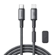 Joyroom Kabel USB-C - iPhone Lightning z organizatorjem in magnetnim držalom 1,2 m - siv
