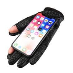HURTEL Toplotno izolirane rokavice proti zdrsu za telefon, moške, črne