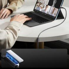 Joyroom Kabel USB-C - iPhone Lightning z organizatorjem in magnetnim držalom 1,2 m - siv