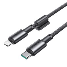 Joyroom Kabel USB-C - iPhone Lightning z organizatorjem in magnetnim držalom 1,2 m - siv