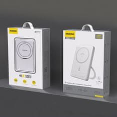 DUDAO Powerbank K28 10000mAh z MagSafe z metalową obudową i podstawką PD 22,5W – srebrny