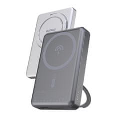 DUDAO Powerbank K28 10000mAh z MagSafe z metalową obudową i podstawką PD 22,5W – srebrny
