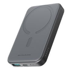 Joyroom Indukcijski powerbank 5000 mAh USB-A USB-C 20 W s kablom USB-C – črn