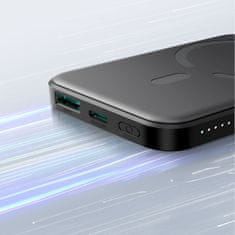 Joyroom Indukcijski powerbank 5000 mAh USB-A USB-C 20 W s kablom USB-C – črn