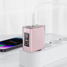 AceFast GaN omrežni polnilnik 65 W, 3 vrata, 1x USB, 2x USB-C, siv