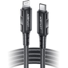 AceFast MFI kabel za iPhone USB-C - Lightning 30 W 3 A 1,8 m črn