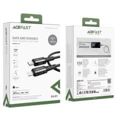 AceFast MFI kabel za iPhone USB-C - Lightning 30 W 3 A 1,8 m črn