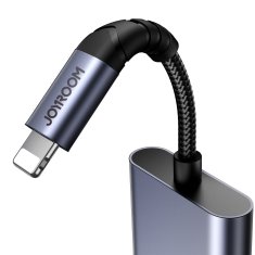 Joyroom 2v1 adapter za iPhone polnilnik + slušalke Lightning / mini jack 3,5 mm črn