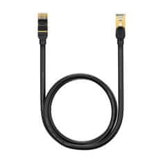 BASEUS Hitri omrežni kabel Patchcord RJ45 CAT 7 10 Gbps 1 m – črn