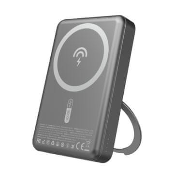 DUDAO Powerbank K28 10000mAh z MagSafe z kovinskim ohišjem in stojalom PD 22,5W - siv