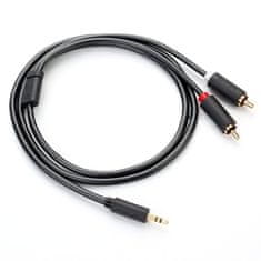 Ugreen Kabel avdio kabel 3,5 mm mini jack - 2x RCA 1,5 m črn