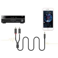 Ugreen Kabel avdio kabel 3,5 mm mini jack - 2x RCA 1,5 m črn