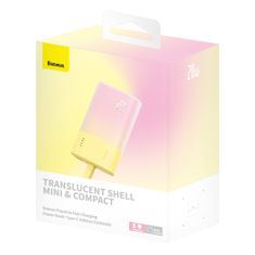BASEUS Powerbank Popsicle 5200mAh 20W s kablom Lightning 60W/20V/3A/30cm - rumeno-roza