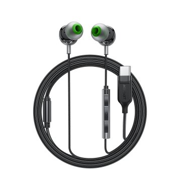 AceFast Slušalke z žico L5, vstavljive v uho, USB-C, 1,2 m – črne