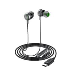 AceFast Slušalke z žico L5, vstavljive v uho, USB-C, 1,2 m – črne