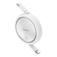 BASEUS Izvlečni kabel USB-C 100 W Free2Draw Mini 1 m, bel