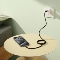 BASEUS Kabel Tungsten Gold z magnetnim organizatorjem USB-C 100 W 1 m – črn