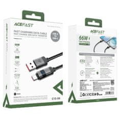 AceFast Kabel USB-A - USB-C z zaslonom 480 Mb/s 66 W 1,2 m - črn