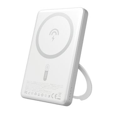 DUDAO Powerbank z MagSafe in stojalom 20 W PD 5000 mAh – srebrna