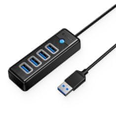 Orico Razdelilnik PW4U-U3 USB-A - 4x USB-A - črn