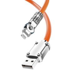 DUDAO Močan kotni kabel za iPhone USB-A - Lightning 30 W, 1 m, rotacija 180°, oranžen