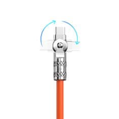DUDAO Močan kotni kabel za iPhone USB-C - Lightning 30 W, 1 m, rotacija 180°, oranžen