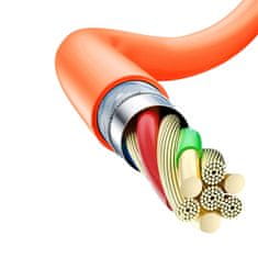 DUDAO Močan kotni kabel za iPhone USB-C - Lightning 30 W, 1 m, rotacija 180°, oranžen