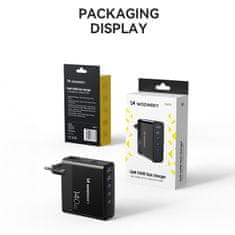WOZINSKY Mrežni polnilnik 100–240 V GaN 140 W 3x USB-C / 2x USB-A črn