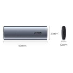 Ugreen Ohišje za disk M.2 NVMe 10 Gbps + kabel USB-C – USB-A / USB-C – USB-C – črno