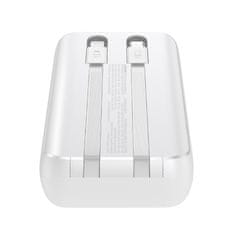Joyroom Mini powerbank 10000mAh z vgrajenimi kabli JR-PBC06 30W bela