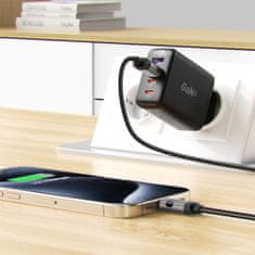 AceFast Kabel USB-A - USB-C z zaslonom 480 Mb/s 66 W 1,2 m - črn