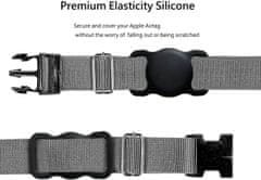 HURTEL Silikonska torbica za lokator Apple AirTag za ovratnico psa ali mačke - črna
