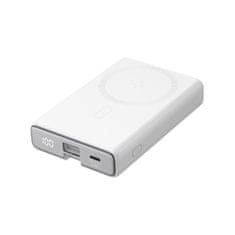 Joyroom Magnetni powerbank 10000 mAh 20 W s stojalom + kabel Lightning – USB-C, bel