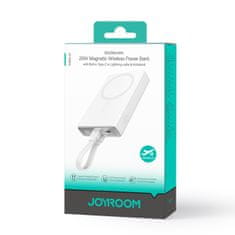 Joyroom Magnetni powerbank 10000 mAh 20 W s stojalom + kabel Lightning – USB-C, bel