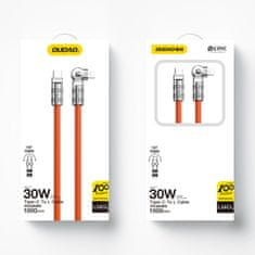 DUDAO Močan kotni kabel za iPhone USB-C - Lightning 30 W, 1 m, rotacija 180°, oranžen