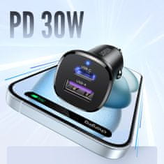 Ugreen Avtomobilski polnilnik USB-C USB-A 30 W – črn
